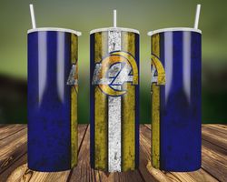 los angeles rams grunge tumbler wrap, 20oz skinny straight, nfl footbal wrap tumbler,los angeles rams tumbler wrap png