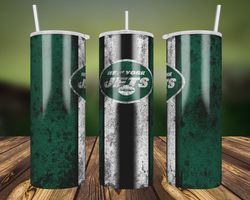 newyork jets grunge tumbler wrap, 20oz skinny straight, nfl footbal wrap tumbler, newyork jets tumbler wrap png