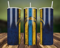 los angeles chargers grunge tumbler wrap, 20oz skinny straight, nfl footbal wrap tumbler, los angeles chargers png