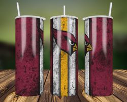 arizona cardinals grunge  tumbler wrap, 20oz skinny straight, nfl footbal wrap tumbler, arizona cardinals tumbler png