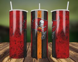 tampa bay buccaneers grunge tumbler wrap, 20oz skinny straight, nfl footbal wrap tumbler, tampa bay buccaneers png