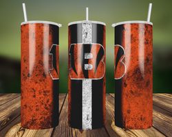 cincinnati bengals grunge tumbler wrap, 20oz skinny straight, cincinnati bengals tumbler wrap png, nfl footbal wrap png