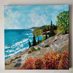 american landscape painting, original landscape painting, nature painting on canvas, canvas art, impasto paintings