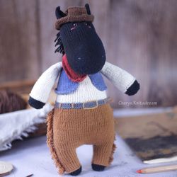 pdf knitting pattern - horse knitting pattern, horse stuffed animal, toy knitting pattern, knitted animal