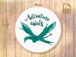 adventure awaits cross stitch pattern