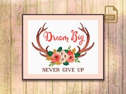 dream big cross stitch pattern