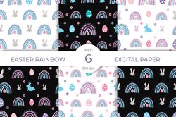 easter rainbow seamless pattern. easter digital paper bundle