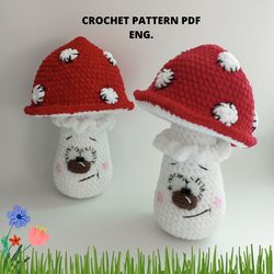 Mushroom Crochet Plush Pattern, Crochet Patterns Mushroom Plush, Mushroom Plushie Amigurumi Pattern