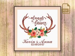 always and forever wedding cross stitch pattern