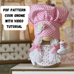 cook gnome pattern. chef gnome. nisse. tomte