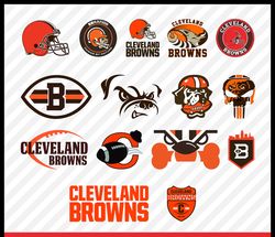 cleveland browns svg cut files, cleveland browns svg logo, cleveland browns png logo, clipart bundle, nfl logo