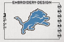 lions nfl logo embroidery designs, detroit lions football embroidery files, nfl teams, football, digital download