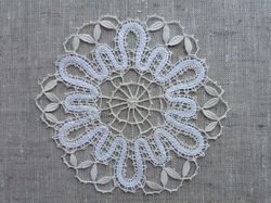 bobbin lace snowflake linen christmas souvenir napkin hans made