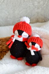 crochet penguin personalized amigurumi doll, baby penguin stuffed animal, mini penguin christmas gifts and newyear gifts