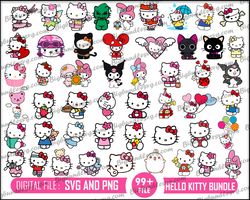 new hello kitty bundle svg, hello kitty halloween svg, eps, png, dxf, horror kitty digital files