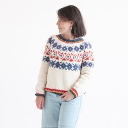 white summer knit wool warm alpaca pullover