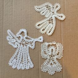 bibbin lace angel linen christmas souvenir 3 pcs