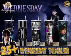 wednesday tumbler wrap, wednesday addams png, wednesday 20oz skinny tumbler, full tumbler wrap,skinny tumbler