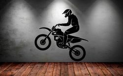 Motocross Sticker, Motorcycle Racing, Racer, Wall Sticker Vinyl Decal Mural Art Decor