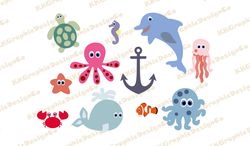 sea animals svg under the sea svg sea turtle svg dolphin svg turtle svg whale svg ocean life svg sea svg octopus svg