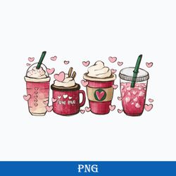 valentines coffee png, valentine's day coffee cups png, valentine coffee cups with heart balloons png