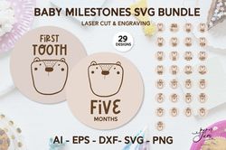 baby milestones svg bundle baby bear milestones disc svg