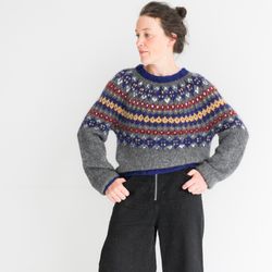 grey iceland wool hand knit sweater