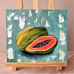 fruit painting, kitchen wall art, painting impasto, artwork for kitchen walls, framed art