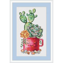 cactus cross stitch pattern succulents cross stitch pattern flower cross stitch pattern home cross stitch pattern