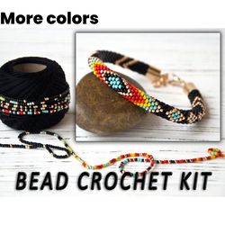 jewelry making kit, bead crochet kit, diy for adults, diy kit ethnic style bracelet