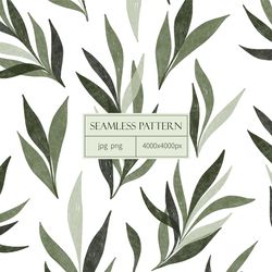 digital paper with watercolor branches. watercolor seamless pattern