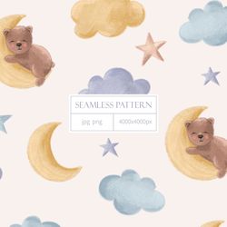 teddy bear digital paper. cute baby digital paper