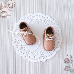 little darling dolls leather shoes, beige color boots for doll, effner little darling dolls, doll shoes with shoelace