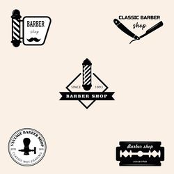 barber shop badges and logo templates