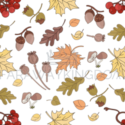 ashberry landscape nature seamless pattern vector illustration