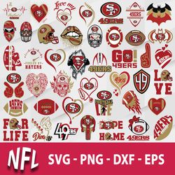 bundle 49ers svg, 49ers football svg, cricut, 49ers svg, football svg, lips football, football mom svg, game day svg,