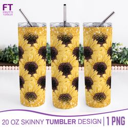 yellow tumbler sublimation wrap - sunflower tumbler png