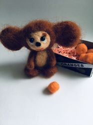 cheburashka doll - cheburashka animal - cute cheburashka toy - cheburashka figurine - wool toy