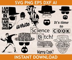 breaking bad svg bundle, eps, dxf, ai, png, files for cricut