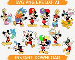 mickey birthday svg, mickey birthday png, mickey birthday eps, minnie birthday svg, mickey mouse svg, mickey mouse png,