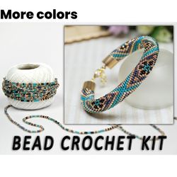 diy jewelry kit beaded bracelet, more colors, making kit beading, green bracelet kit, bead crochet kit bracelet