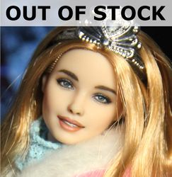 ooak custom barbie joyce doll head repaint