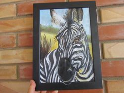 zebra oil painting zebra framed oil painting zebra original painting zebra portrait oil painting zebra abstract painting