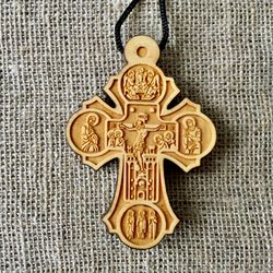 wooden cross made of boxwood, no. 31, leaf-shaped, with a crucifix, height 5 cm | pectoral cross  |