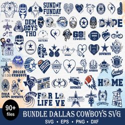 90 dallas cowboys bundle svg, cowboys svg, nfl svg, png, dxf, eps digital file