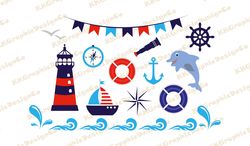 nautical clipart boat anchor svg sailboat svg cruise svg anchor svg ocean svg boat svg compass svg sea svg