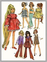 digital - vintage simplicity 8519 dolls 17-1/2" sewing pattern - wardrobe clothes for dolls 17-1/2" - pdf