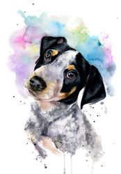 custom watercolor dog portrait