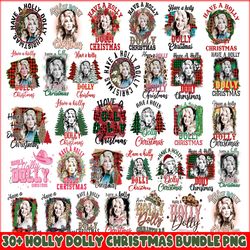 Christmas Holly Dolly Png Bundle , Have A Holly Dolly Png , Instant Download