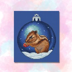 chipmunk cross stitch pattern